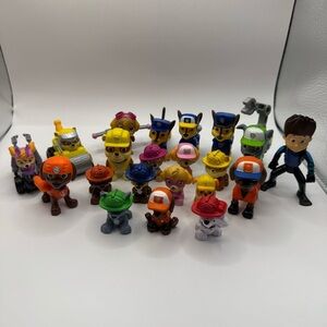 Paw Patrol Figurines Lot of 21 Toys Rider Chase Skye Zuma Marshall Rubble Rocky